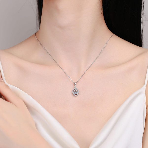 AZ716-X Fashion Trendy Luxury Classic Moissanite Hollow Waterdrop Necklaces For Women 925 Silver Party Charms Jewelry Gift - Image 2