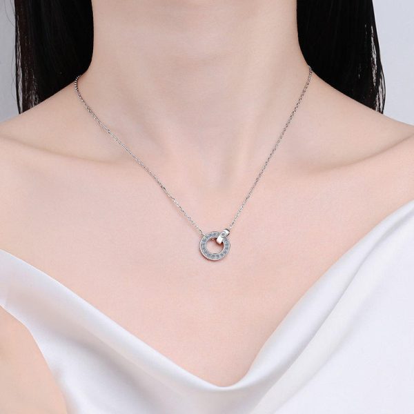 AZ756-X 18K White Gold Platinum PT950 0.45ct Moissanite Pendant for Women High Polished Fine Jewelry - Image 2