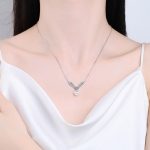 AZ794-X Fashion Luxury Classic Moissanite Diamond-set Pearl Letter V Windmill Necklace Women 925 Silver Party Jewelry Gift - Image 2