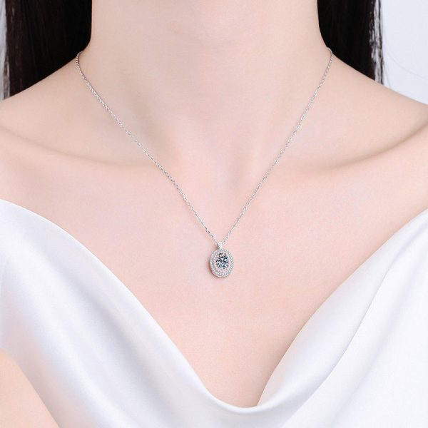 AZ806-X Moissanite Necklace Never Fade Moissanite Pendant Yellow Gold 18k Mossanite Diamond Necklace 925 Certified Sterling Silver Women - Image 2