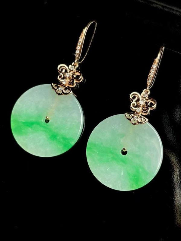 Green Natural Jade Ring Earrings Talismans Stone Real Jewelry Amulet Fashion Accessories Carved Gemstone Charm