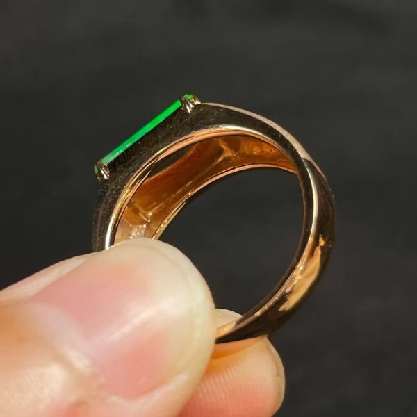 Huge New Fancy Men's Ring Hetian Jade Jasper Set Spinach Green Stone Versatile Charm Jewelry Fashionable Retro Personality Gift - Image 4