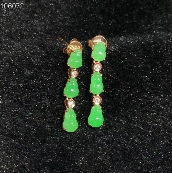new Chinese style earrings luxury jewelry wedding dinner party long earrings flower gourd green  jewelry gift female - Image 5
