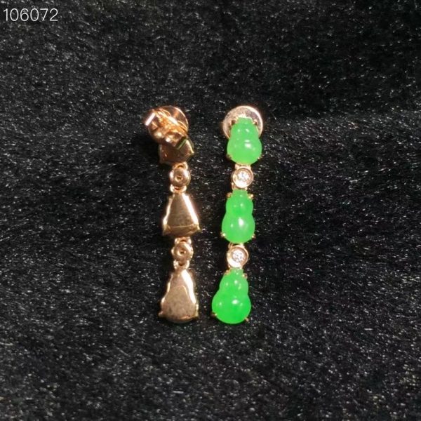 new Chinese style earrings luxury jewelry wedding dinner party long earrings flower gourd green  jewelry gift female - Image 2