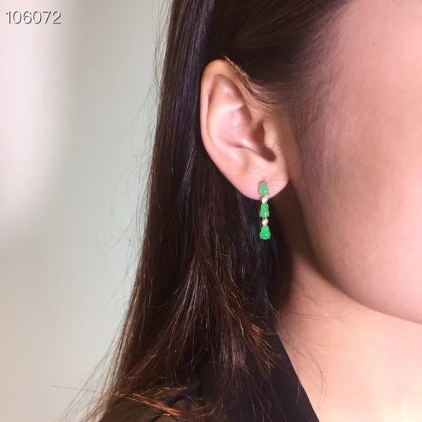 new Chinese style earrings luxury jewelry wedding dinner party long earrings flower gourd green  jewelry gift female - Image 4