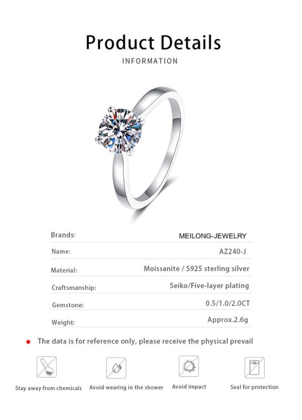 AZ240-J Moissanite Decor S925 Sterling Silver Ring for Women Fireworks Snowflake Shaped Exquisite Ring Jewelry for Women - Image 6