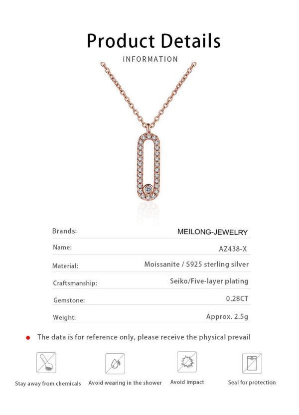 AZ438-X Platinum PT950 18K White Gold 0.28ct Moissanite Pendant for Women Luxury Celtic Knot Fine Jewelry - Image 6