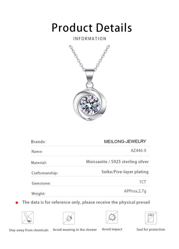 AZ446-X Lefei Fashion Trendy Luxury Classic Moissanite Diamond-set  Cyclone Necklace Women s925 Silver Party Charms Jewelry Gift - Image 6
