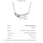 AZ495-X 18K White Gold Platinum Pt950 Necklace for Women Moissanite Premium Freshwater Pearls Collarbone Chain Wedding Fine Jewelry - Image 6