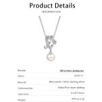AZ507-X S925 Sterling Silver Clavicle Chain for Women Cross Design 8mm Flawless Pearl Moissaniter Women - Image 6