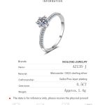 AZ135-J Jewelry Girlfriend 18K White Gold Arrogant Perfect Cut VVS1 D Color 0.5CT Moissanite Diamond Brilliant Gift for Women - Image 6