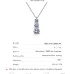 AZ719-X 1.8 Carat 3 Stone Blue Green White Color Moissanite Pendant Necklkace For Charm Lady With Certificate Silver 925 Jewelry Gift - Image 6