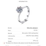 AZ148-J Never Fade Luxury Classic 18K White Gold Color Ring Solitaire 1 Carat Zirconia Diamant Wedding Band Women Jewelry Accessories - Image 6