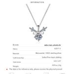 AZ071-X Fashion Luxury Simple Classic 1 CT Moissanite Diamond-set Deer Necklace For Women s925 Sterling Silver Party Jewelry - Image 6
