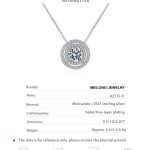 AZ735-X Brilliant Girl 18K White Gold Necklaces Women Birthday Gift 0.5/1/2ct Moissanite Diamond Pendant Wedding Girlfriend Fine Jewelry - Image 6