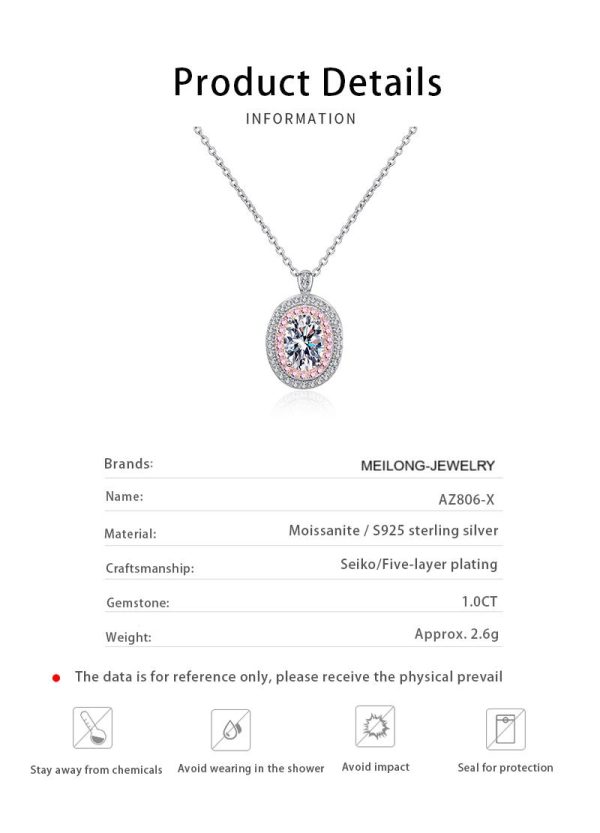 AZ806-X Moissanite Necklace Never Fade Moissanite Pendant Yellow Gold 18k Mossanite Diamond Necklace 925 Certified Sterling Silver Women - Image 6
