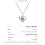 AZ868-X 18K White Gold Platinum Pt950 1 Carat Moissanite Necklace for Women Love Heart Pendant Luxury Collarbone Chain for Girlfriend - Image 6