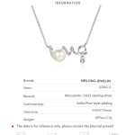 AZ882-X Luxury Cultured Freshwater Pearl Necklace for Women Anniversary Engagement 925 Silver Moissanite LOVE Pendant Jewelry Gifts - Image 6