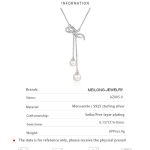 AZ885-X  Diamond Pt950 Platinum Pearl Necklace with Bow Tassel Pendant and Collar Chain for Neck and Chest - Image 6