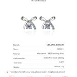 AZ083-E Moissanite Bow Stud Earrings 925 Sterling Silver Plated Pt950 Gold Four-claw Stud Earrings School Girl Wild Model - Image 6