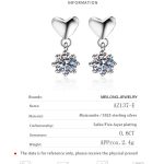 AZ137-E Silver 925 D Color  Moissanite Jewel Earrings Female Heart Shaped Earrings As A Gift For Girlfriend And Wife - Image 6