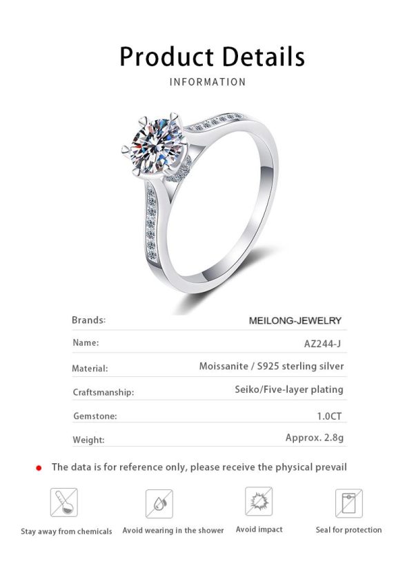 AZ244-J Luxury 18K White Gold Ring for Women Alien Princess Square 1 Carat Four-prong Moissanite Rings Platinum Pt950 Fine Jewelry - Image 7