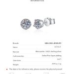 AZ162-E  0.6 Ct S925 Silver Four-Claw Hoop Earrings GBA Certified Bridal Jewelry Free Gift Box Elegant Simple Wedding Gift for Women - Image 7