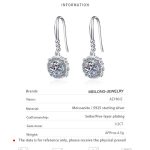 AZ180-E Fashionable Ladies Moissanite Earrings Silver Jewelry Cute Tiny Clear Moissanite Drop Earrings Gift for Girls - Image 6