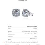 AZ185-E JECIRCON Women Earrings Original 925 Sterling Silver Stud Earrings Korean Style Classic Square Bag 1ct  Moissanite Ear Jewelry - Image 6