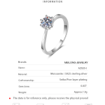 AZ020-J 925 Silver 0.8 Carat Moissanite Ring Fashion Sparkling Gorgeous Jewelry Gift Suitable for Wedding Party Mother's Day - Image 6
