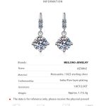 AZ300-E 1carat 2CT Round Moissanite Earrings For Women 925 Sterling Silver Ear-Drops Luxury Fine Jewelry Pass Diamond Tester - Image 6