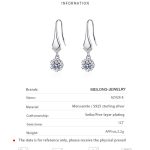 AZ428-E 925 silver moissanite earrings fashionable flower style shining gorgeous jewelry gift suitable for wedding mother's day - Image 6
