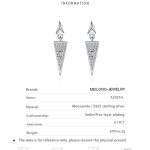 AZ429-E 0.19 ct Moissanite S925 Silver Stud Earrings for Women Plated Pt950 Triangular Full Inlay Lover Gift Ear Studs Jewelry Wholesale - Image 6