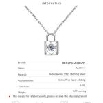 AZ118-X S925 Sterling Silver Moissanite Necklace, Women's Lock, Dynamic Pendant, Collarbone Chain, Jewelry Accessories - Image 6