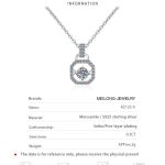 AZ123-X Fashion Trend Luxury Classic 0.5Ct Moissanite Nimble Lock Square Necklace For Women 925 Silver Party Charm Jewelry - Image 6