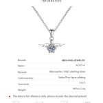 AZ125-X 18K Gold  Angel Necklace Women's pt950 Platinum Inlaid Moissanite Diamond Pendant Fashion Clavicle Chain Gift - Image 6