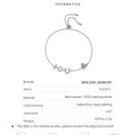 AZ629-S Fashion Fine Luxury Classic 1ct Moissanite Letter I LOVE YOU Heart Bracelets For Women s925 Silver Wedding Jewelry - Image 7
