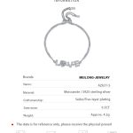 AZ631-S Fashion Luxury Classic 1 Ct Moissanite Double Chain Letter Love Heart Bracelet For Women s925 Silver Party Jewelry - Image 6