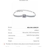 AZ986-S Exquisite PT950 Platinum Women's 2.4-carat rectangular chamfered edge row diamond blue color stone mossanite bracelet - Image 7