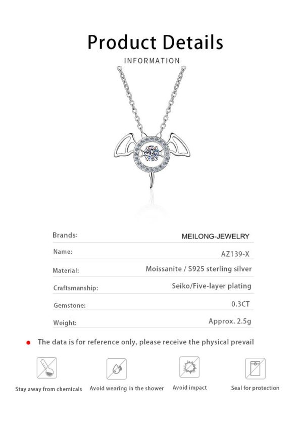 AZ139-X Platinum PT950 18K White Gold 0.3ct Moissanite Necklace Pendant for Women Jewelry High Clarity VVS Moissanite - Image 6