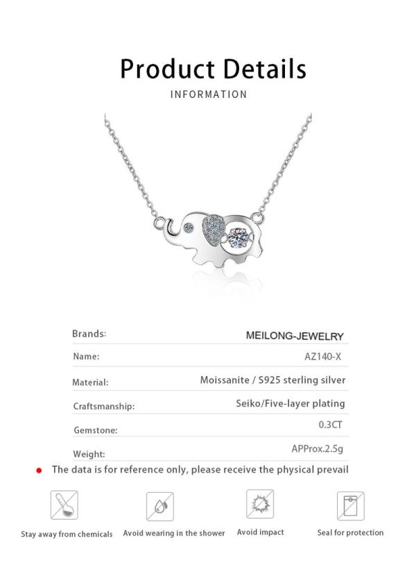 AZ140-X Platinum PT950 18K White Gold 0.5ct Moissanite Necklace Pendants for Women Jewelry AAA Moissanite Quality - Image 6