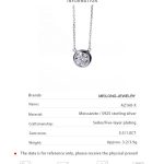 AZ160-X Lnngy 6.5mm Round Bezel Moissanite Pendant Necklace For Women 925 Sterling Silver Clavicle Chain Necklaces Jewelry Collare Mujer - Image 7