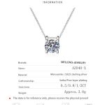 AZ040-X Luxury 0.8CT D Color Shiny Moissanite Diamond Pendant Chain for Women Party PT950 Platinum Necklace Engagement girl Fine Jewelry - Image 6