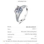 AZ037-J 925 Sterling Silver moissanite Rings women Shining crystal adjustable size Fashion party Couple Gifts engagement wedding Jewelry - Image 6
