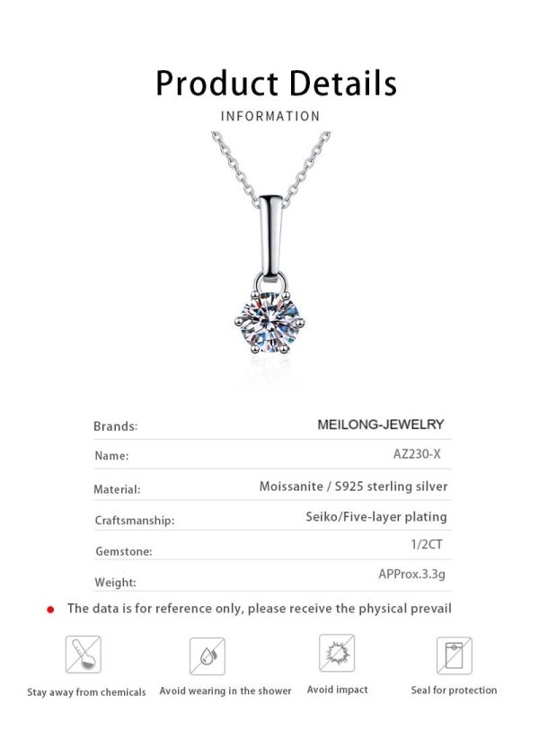 AZ230-X Fashion Trendy Luxury Classic Moissanite Diamond-set Paw 6 Necklace For Women 925 Silver Party Charms Jewelry Gift - Image 6