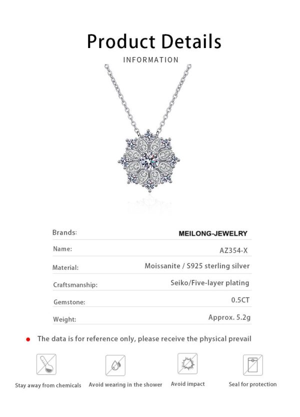 AZ354-X 925 sterling silver necklace women's Moissanite luxury diamond fashion pendant Jewelry - Image 6