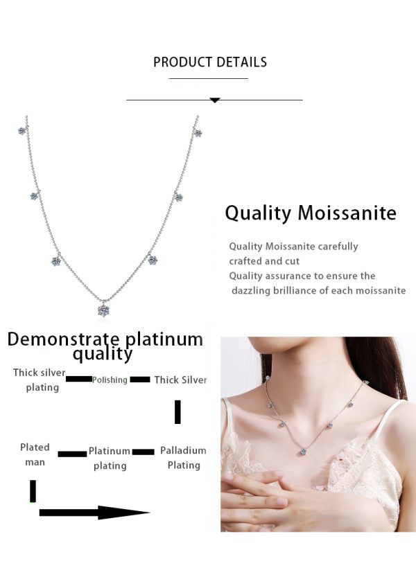 AZ054-X Fashion Trendy Luxury Fine Classic 3,2 Ct Moissanite Babysbreath Necklace For Women 925 Silver Party Charm Jewelry - Image 7