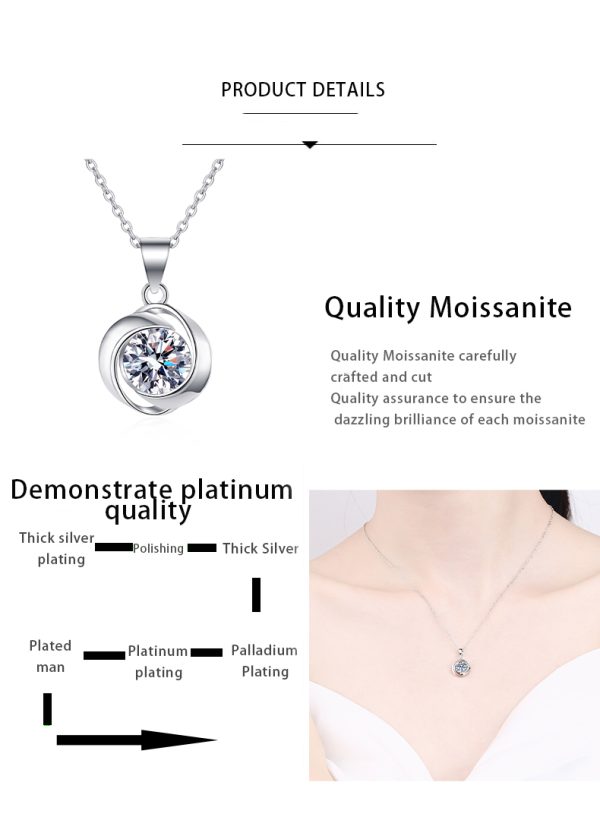 AZ446-X Lefei Fashion Trendy Luxury Classic Moissanite Diamond-set  Cyclone Necklace Women s925 Silver Party Charms Jewelry Gift - Image 7