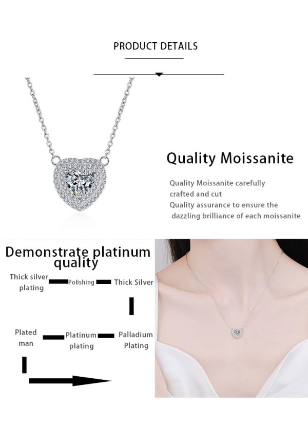 AZ649-X 18K White Gold Platinum PT950 1ct Moissanite Pendant for Women Necklace Semi-Customizable Design Jewelry - Image 7