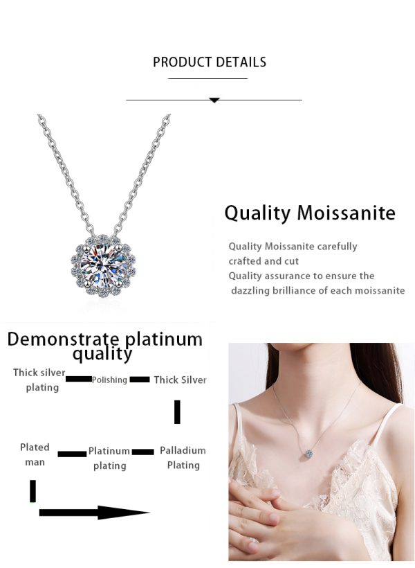 AZ058-X Fashion Trendy Luxury Classic Moissanite Diamond-set Moon Star Necklace Women 925 Silver Party Charms Jewelry Gift - Image 7